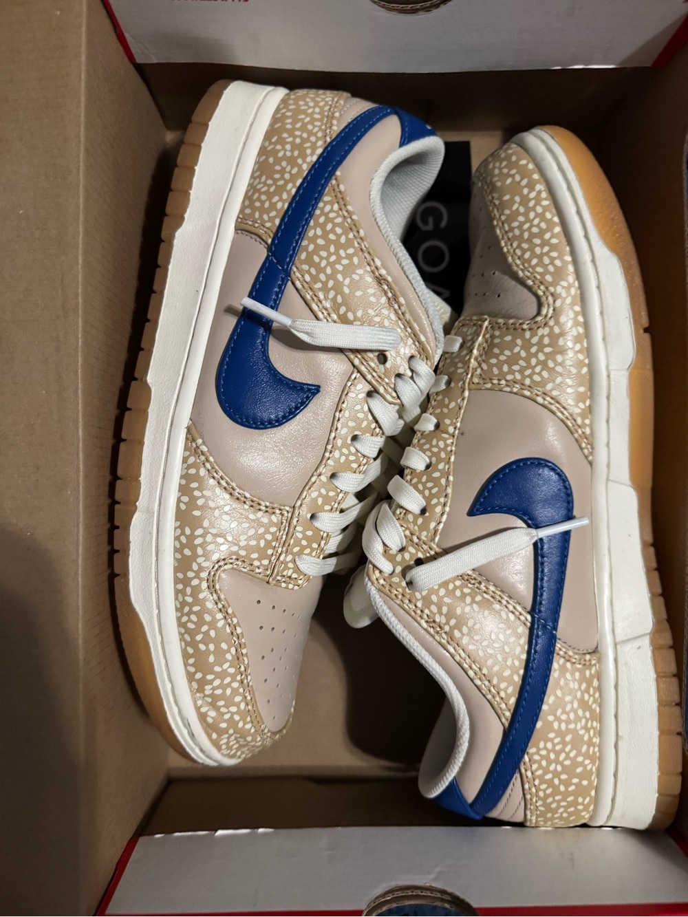 Nike Low-Top Sneakers in Tan and Blue